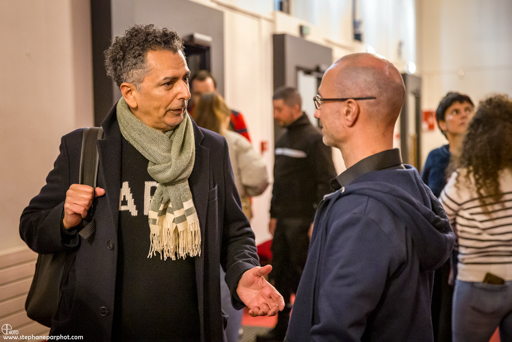 Présentation du documentaire Les Enseignements du masque au CNSAD, Miniature 4 : accueil du public, Patrick Forian et Zinedine Boudaoud